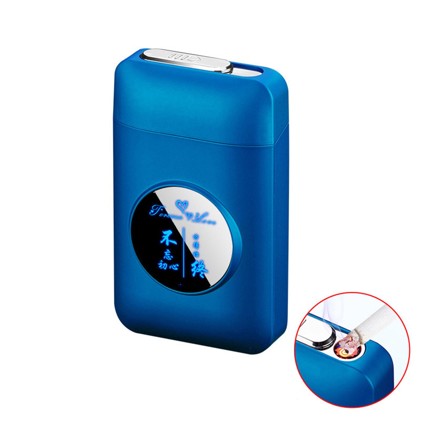 USB Rechargeable Cigarette Case Box With Windproof Lighter