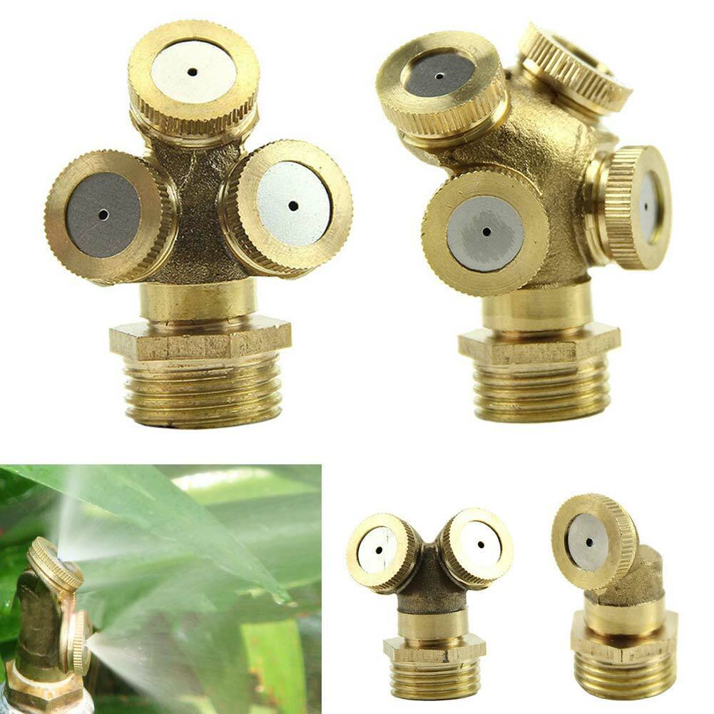 1/2" Brass Hose Connector Spray Misting Nozzle Garden Water Sprinkler Irrigation