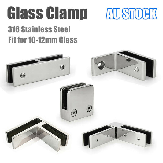 316 Stainless Steel 12mm Glass Fittings Balustrade Fence Clamp Joiner Wall