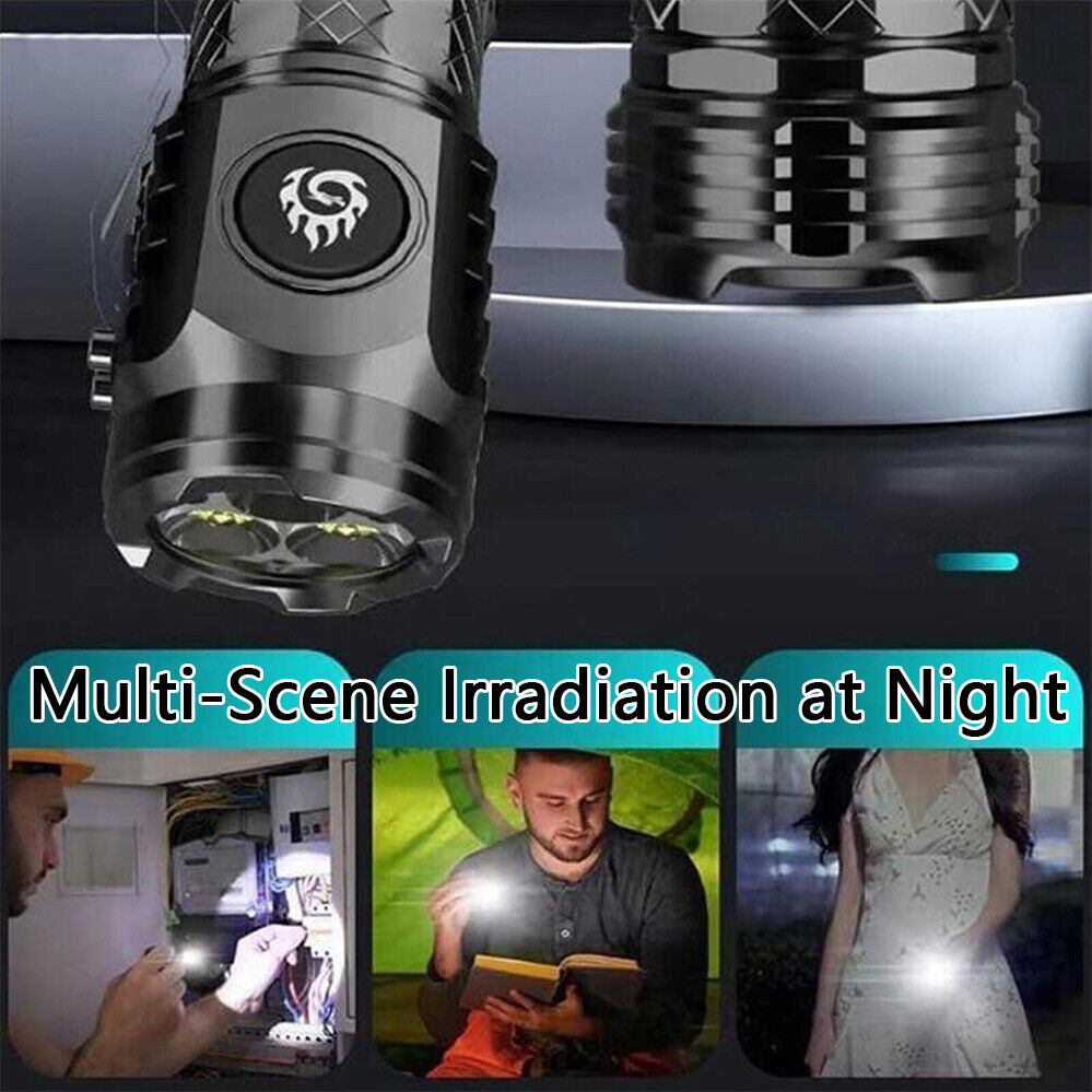 Three Eyed Monster Mini Flashlight, LED Flashlights High Lumens Rechargeable