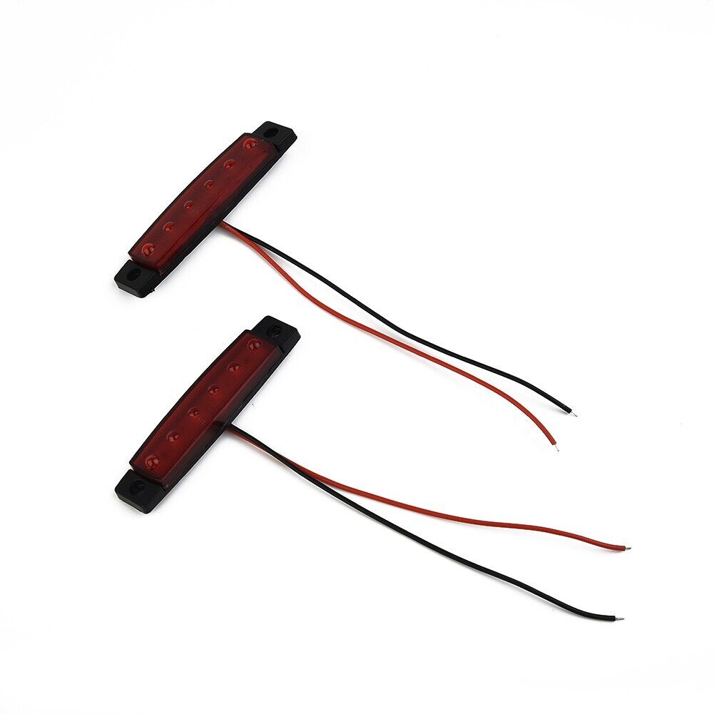 Set of 2 Waterproof 6 LED Red Brake Stop Tail Lights for Trucks and Trailers