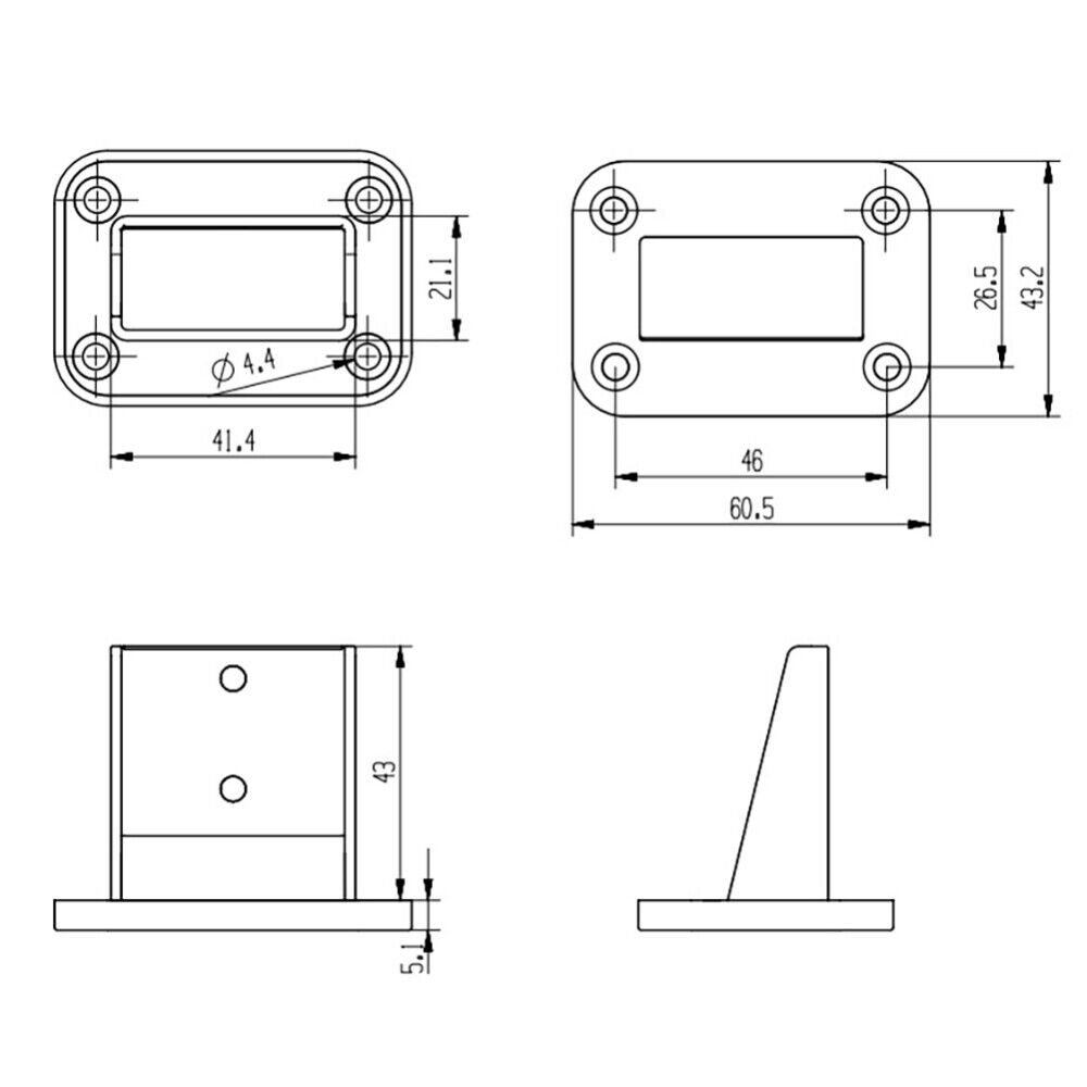 2set Anderson Plug Flush Mount 50Amp Mounting Bracket Panel Cover for Caravan