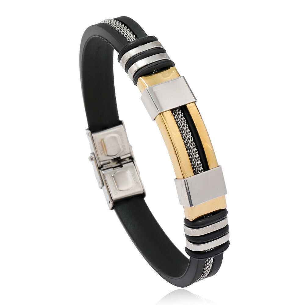 Titanion Wristband, Stainless Steel Magnetic Energy Bra