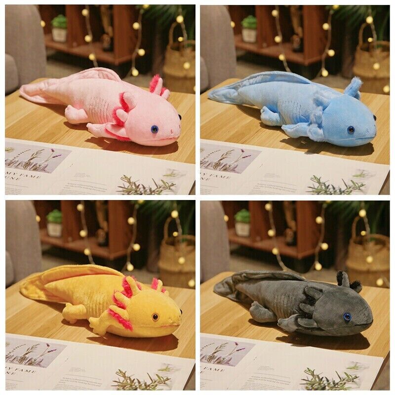 NEW 45cm Simulation Axolotl Animal Soft Stuffed Plush Doll Toy Pillow Kids Gift