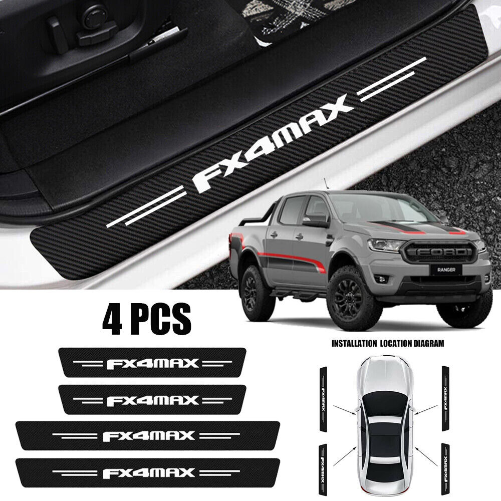 4pcs For Ford Ranger FX4 MAX Accessory Door Sill Plate Cover Protector Stickers