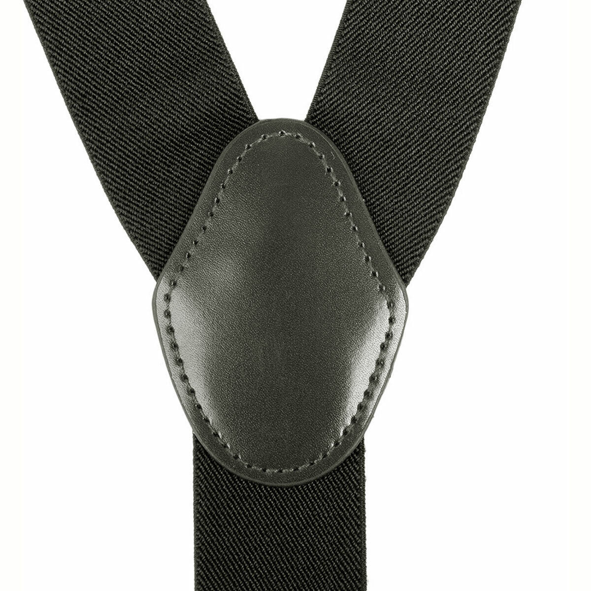 Men's 6 Button Hole Wide Elastic Suspenders Leather 35mm Trousers Braces Belt