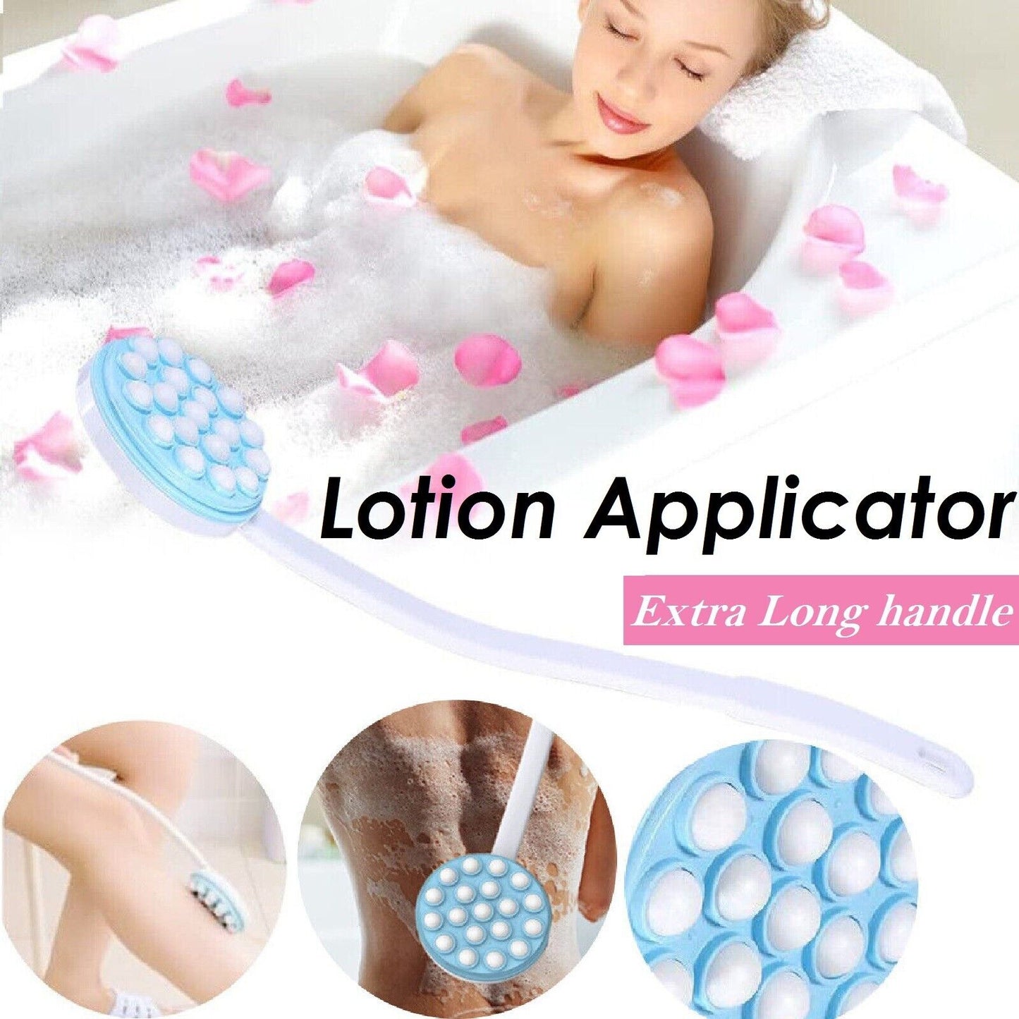 Lotion Applicator with Long Reach Handle for Back Legs Skin Cream Men Women