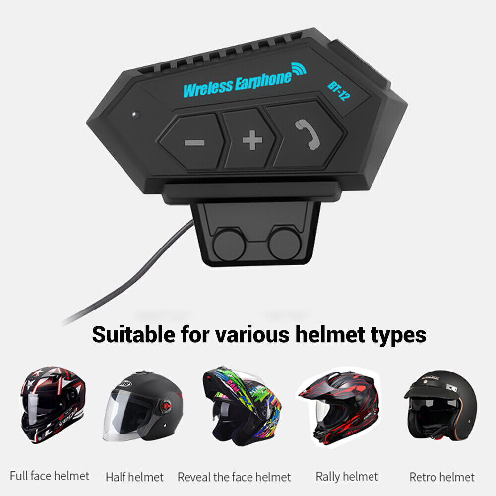 Motorcycle Bluetooth Helmet Headset Interphone Motorbike Headphone FM Intercom