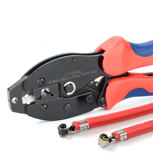 Spark Plug Wires Crimping Tool LY-2048 Ratchet Crimper Cable Stripping Pliers XL