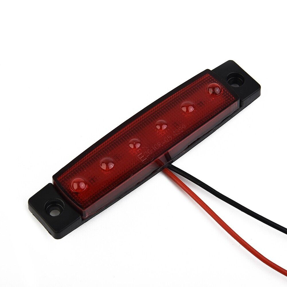 Set of 2 Waterproof 6 LED Red Brake Stop Tail Lights for Trucks and Trailers