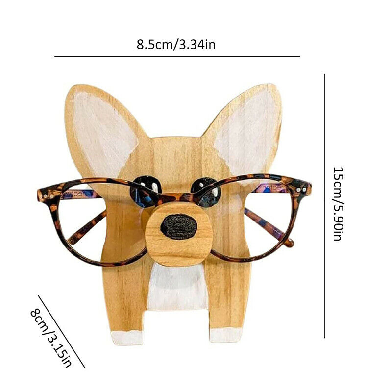 Glasses Stand Christmas Gift Cute Pet Wooden Ornament For Desktop Decor Gift