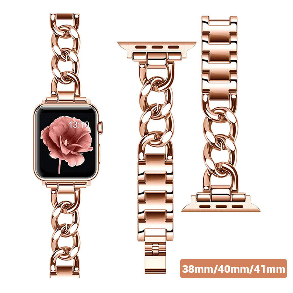 NEWMetal Strap Band For Apple Watch Series 8 7 6 5 4 3 2 1Women Stainless Steel