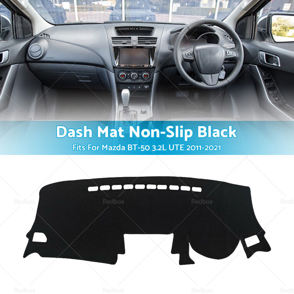 Non-Slip Dash Mat For Mazda BT-50 3.2L UTE 2011-2021 Dashboard Cover Black