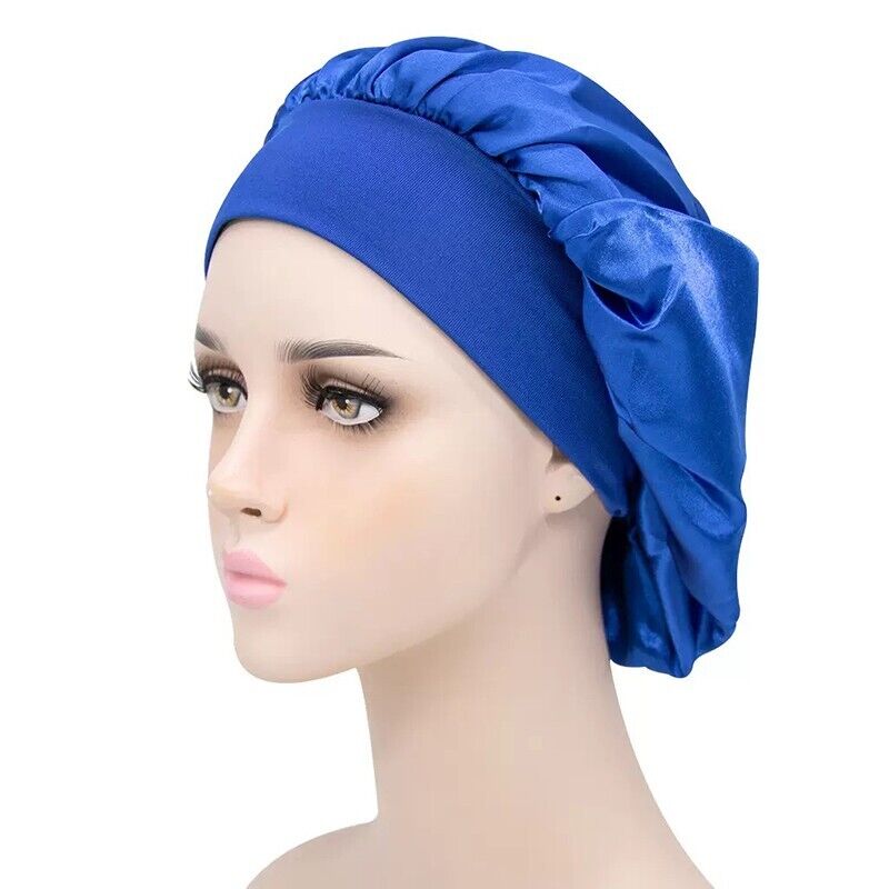 Sleeping Bonnet Hair Wrap Silk Satin Cap Women Elastic Night Soft Hat Headwear