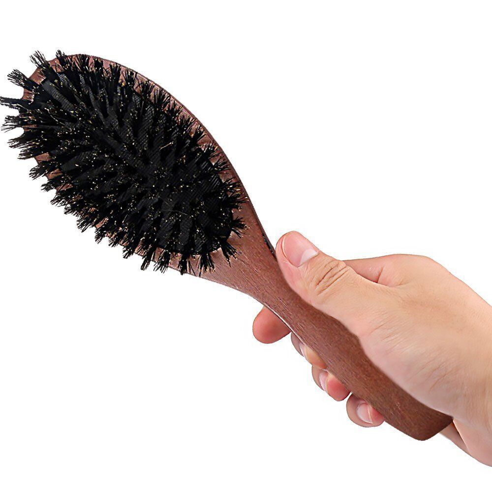 Natural Boar Bristle Brush Comb Anti-static Hairdressing Hair Styling Comb