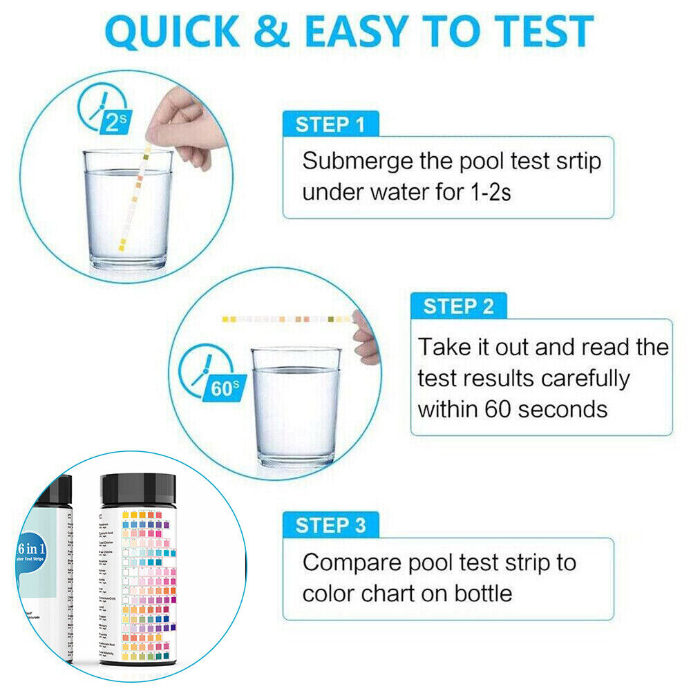 Drinking Water Test Kit Strips Home Water Quality Test for Tap Easy Use 16 in 1