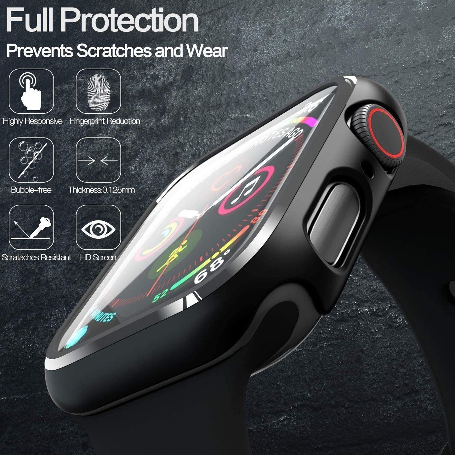 For Apple Watch iWatch SE 7 6 5 4 40/44/41/45mm Screen Protector Case Full Cover适用于 Apple Watch iWatch SE 7 6 5 4 40/44/41/45 毫米屏幕保护壳全盖