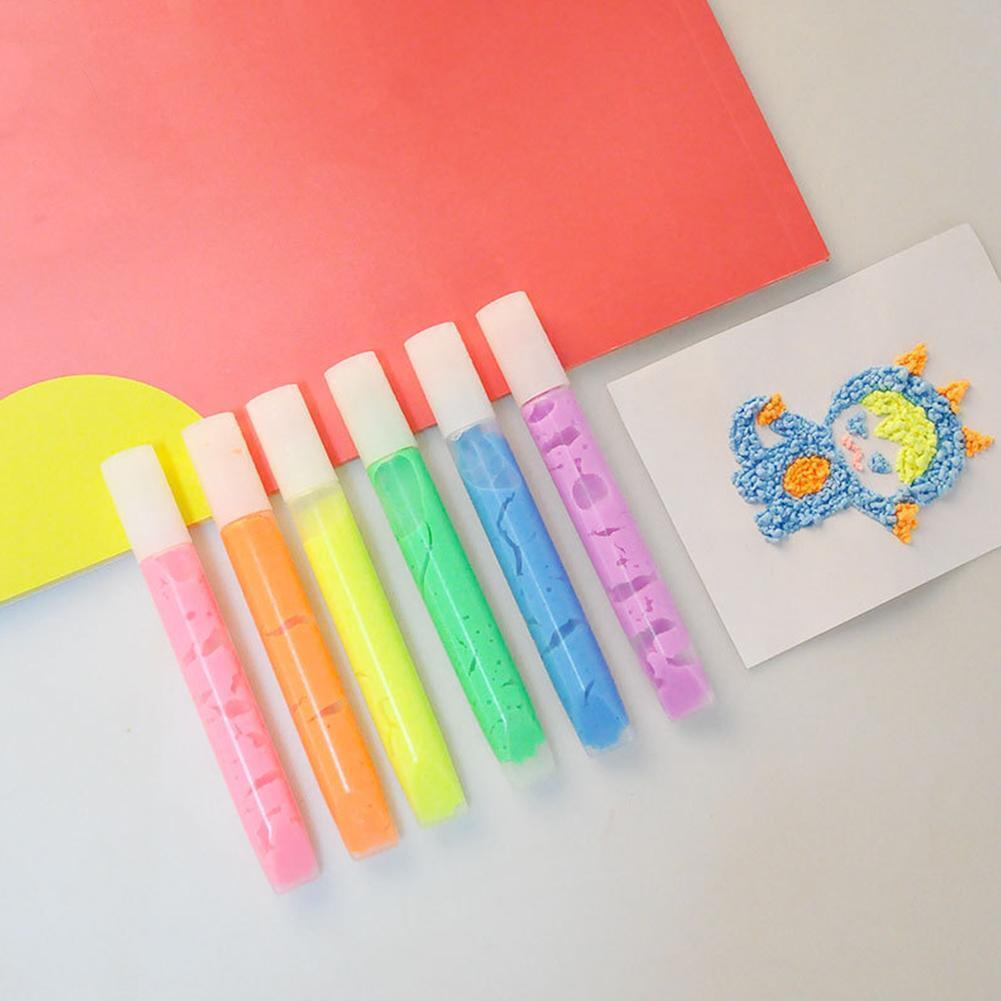 6PC Puffy 3D Art Pens - Ink Puffs Up Like Popcorn Just Use Kids Hairdryer DIY