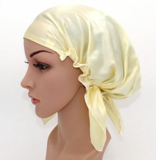 Pure Silk Womens Sleep Cap Hat Wrap Hot Hair Care Elastic Sleeping Bonnet Night