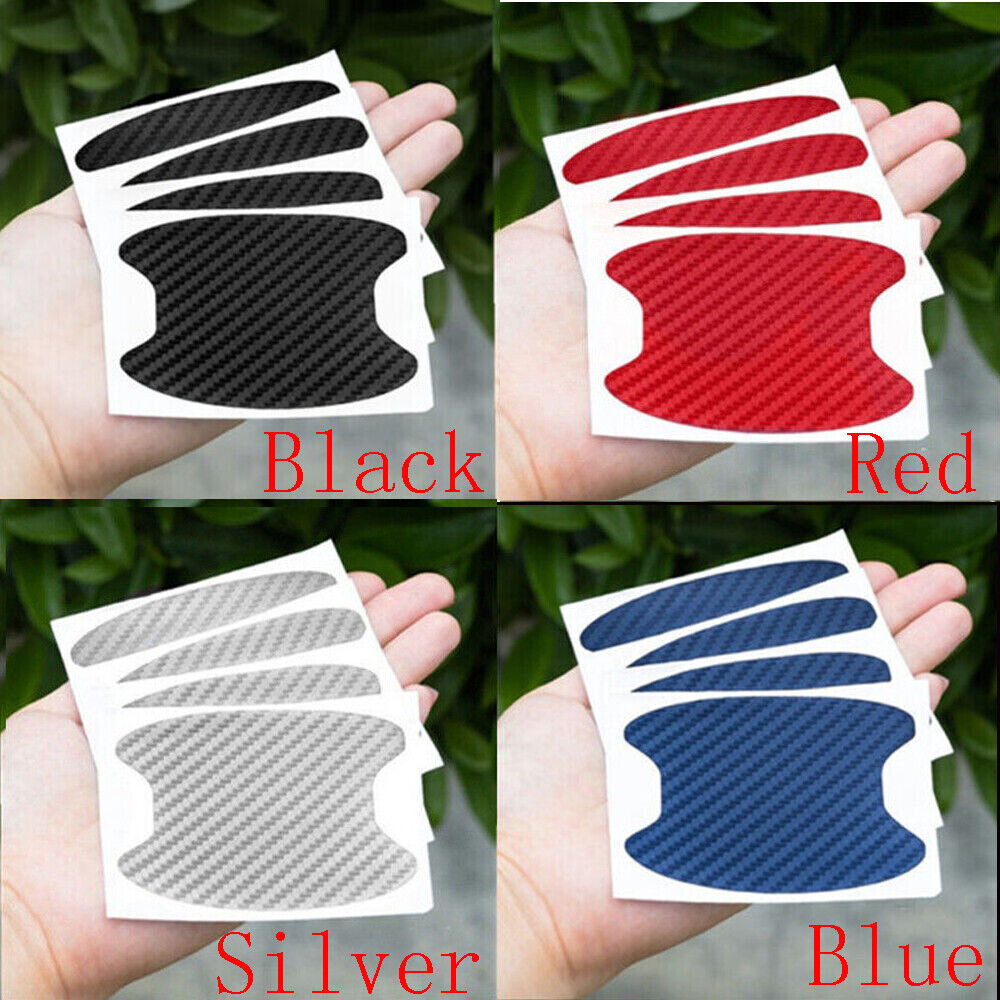 4 X Carbon Fiber Car Door Handle Protector Film Anti-Scratch Sticker Universal