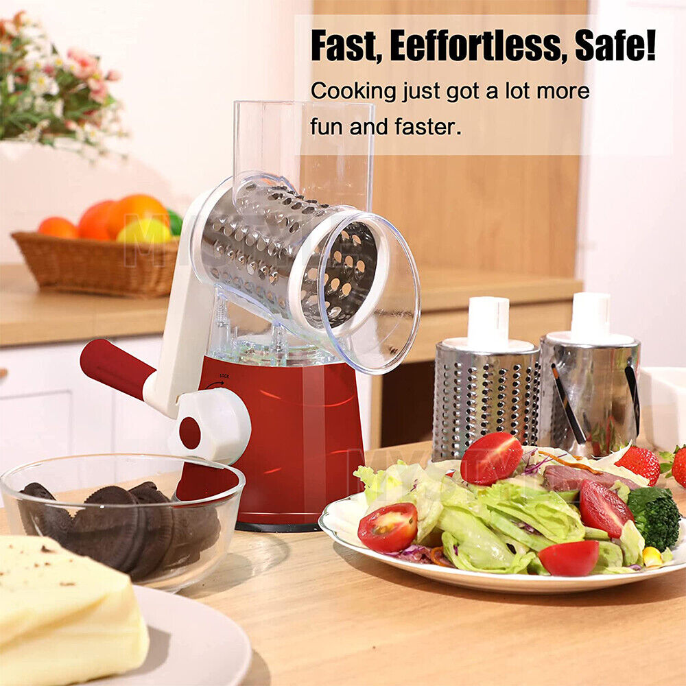 Kitchen Vegetable Food Manual Rotary Drum Grater Chopper Slicer Fruit Cutter