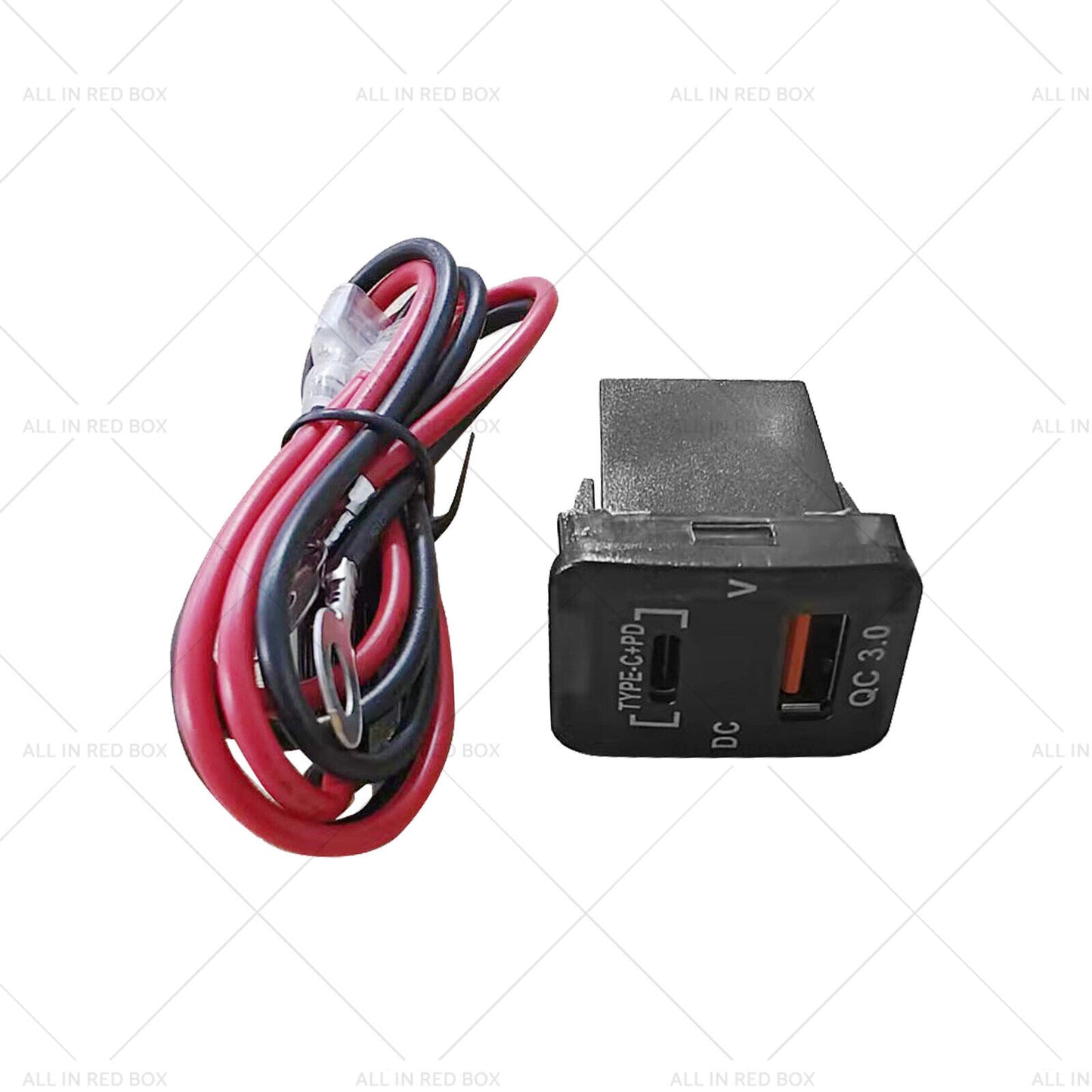 TYPE C + VOLT + QC 3.0 USB CHARGER Suitable for Toyota Hilux Prado BLUE LED 12v