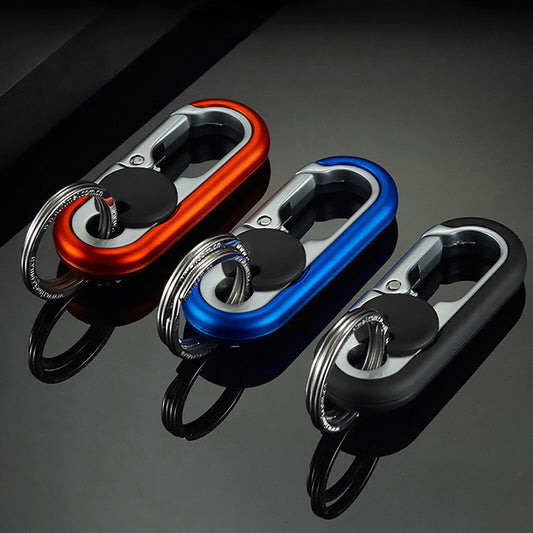 2X Stainless Steel Buckle Carabiner Keychain Key Ring Clip Hook Outdoor Climbing