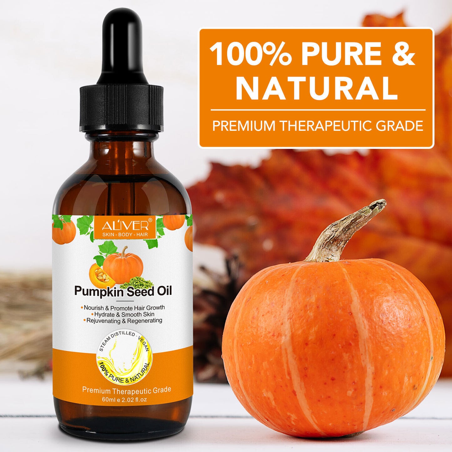 Natural Pumpkin Seed Oil Pure Hair Skin Care Treatment Growth Scalp Moisturizer