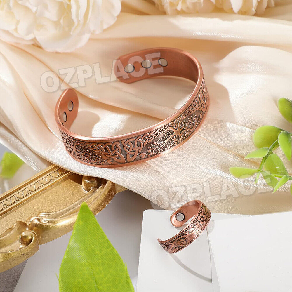 Pure Copper Magnetic Bracelet Arthritis Pain Relief Bangle Healing Therapy Gift