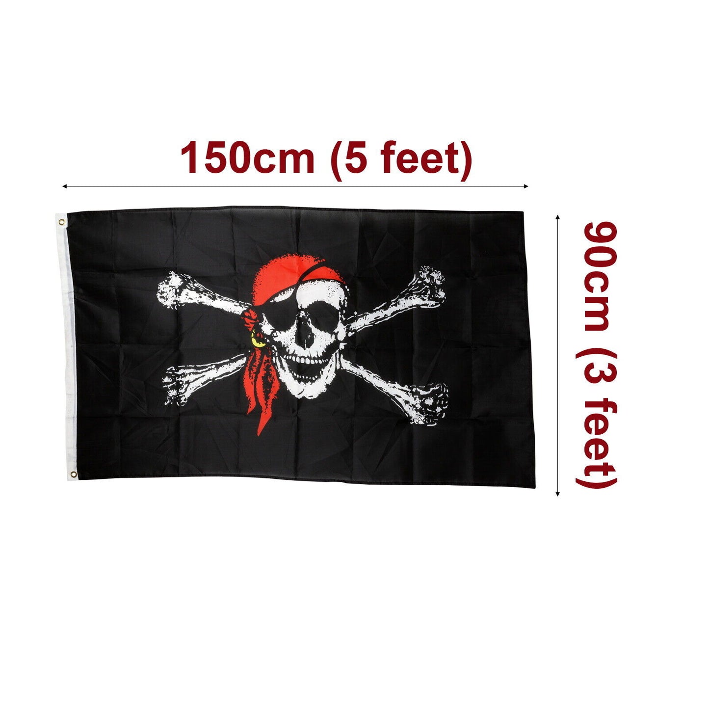 2X Jolly Roger Skull Flag 3x5 Caribbean Crossed Bones Bandana Pirate 90x150 cm