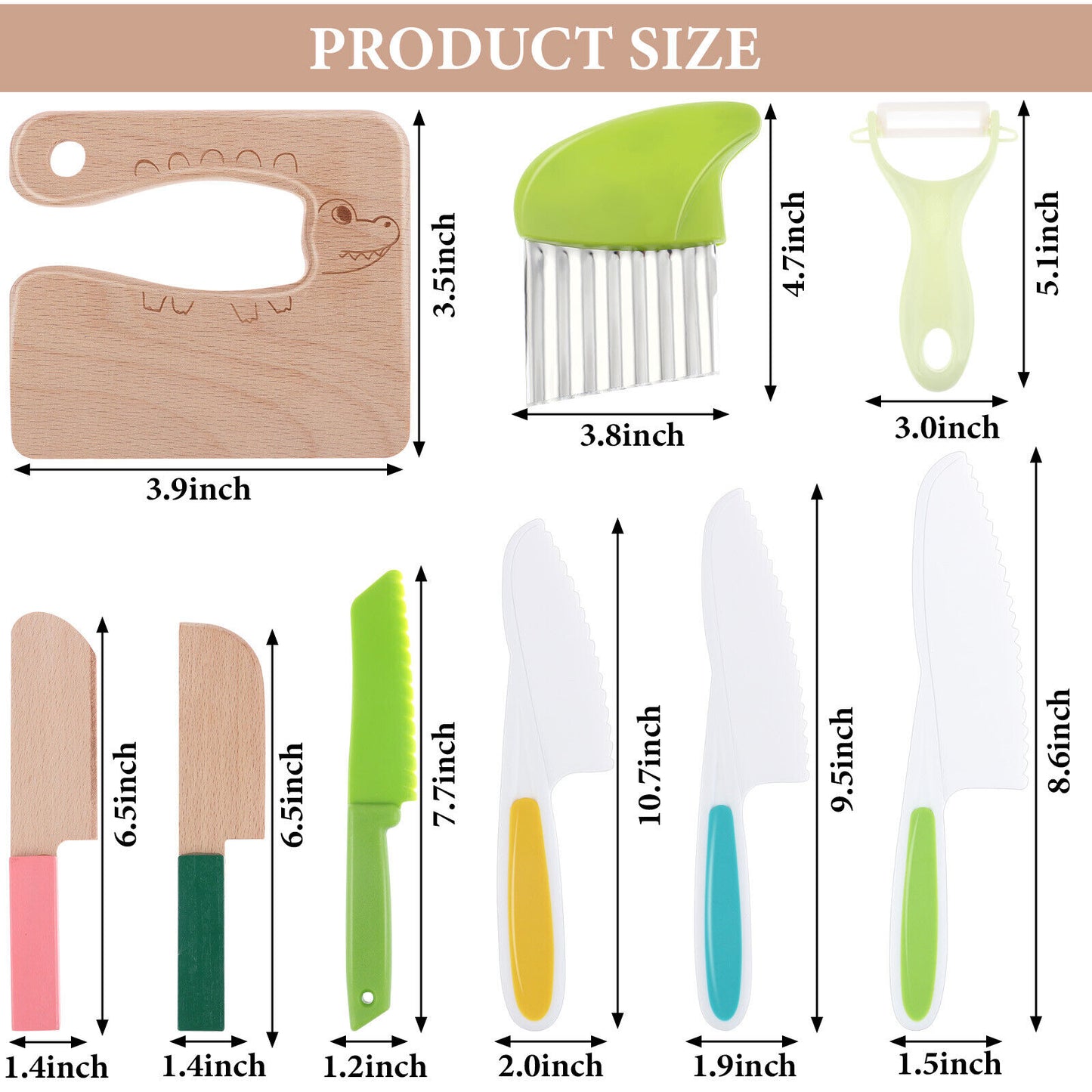 Wooden Kids Knives Cooking Utensils for Kitchen Safe Cooking Knives Kids Cute Ki