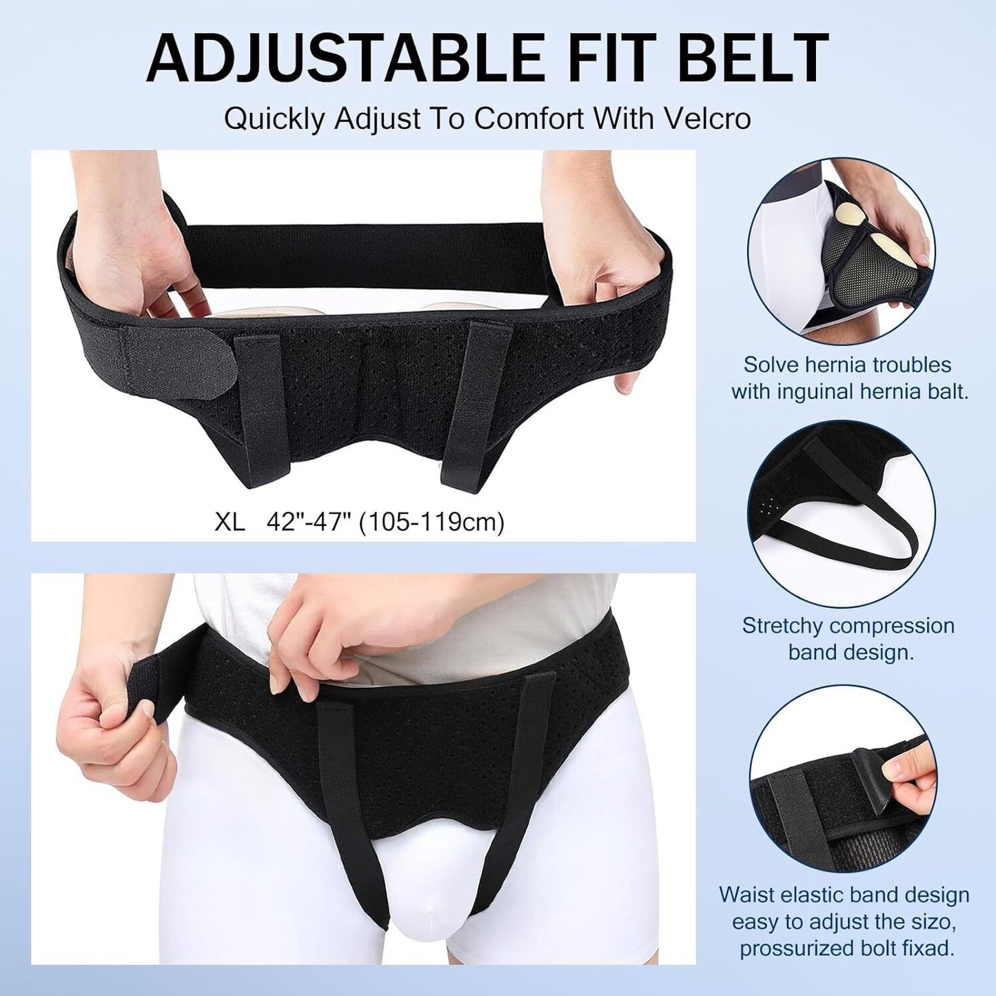 Men Hernia Support Belt Truss Brace Sports Inguinal Groin Hernia Pain Relief