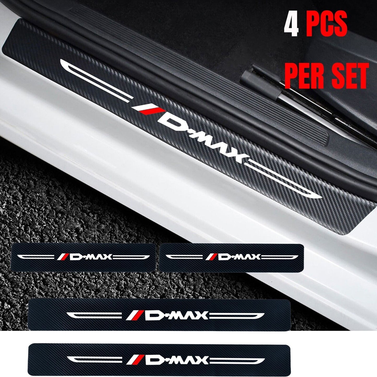 4× For Isuzu Dmax Car Door Plate Sill Scuff Anti Scratch Decal Sticker Protector