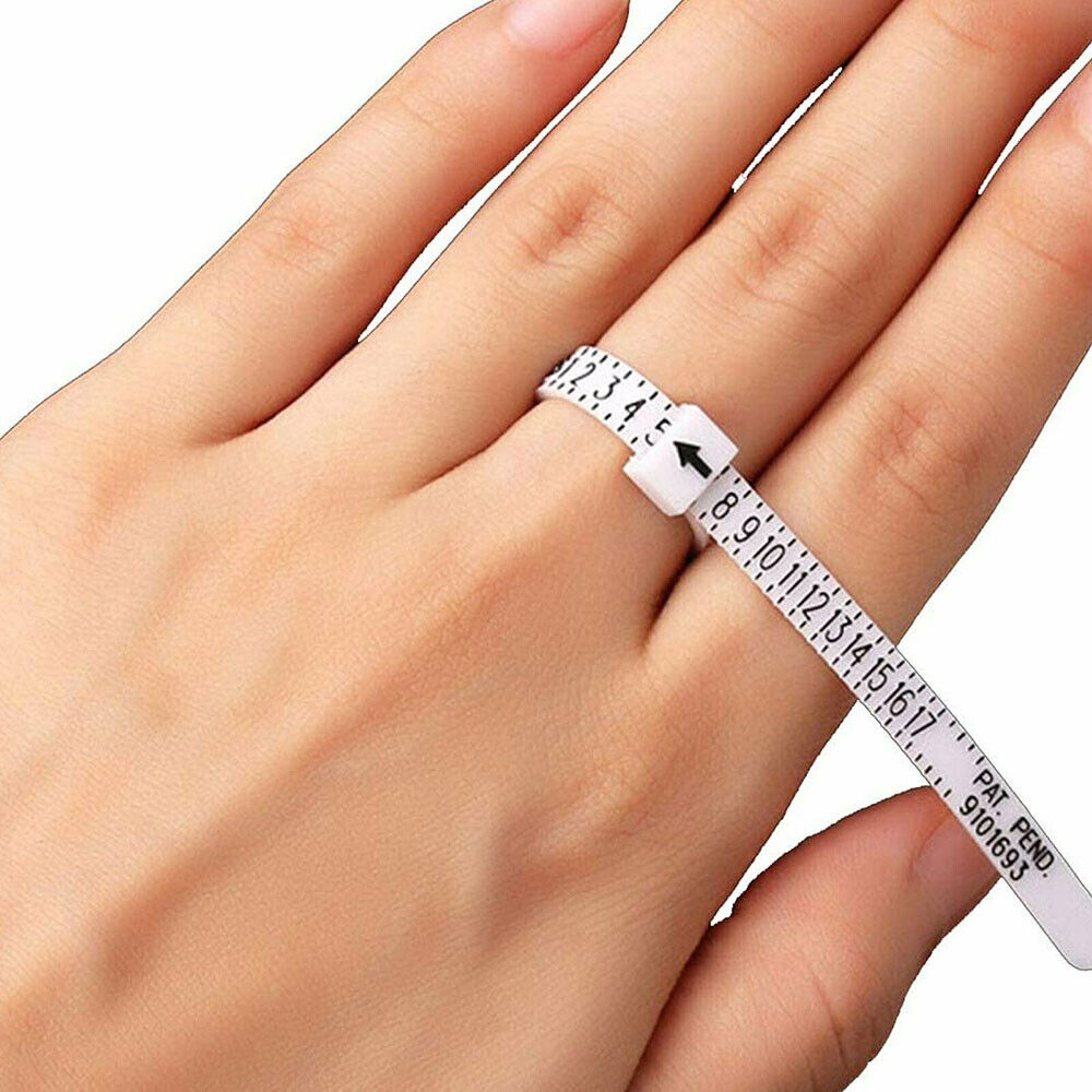 5pcs Ring Sizer Measure Tool Gauge Plastic Finger Sizing Finder Reusable