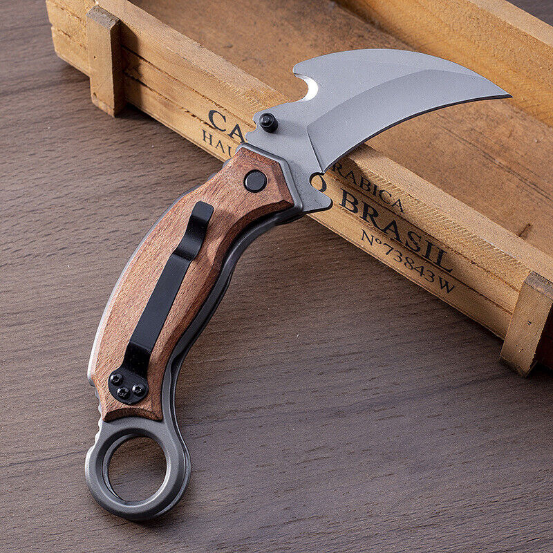 Karambit Folding Knife Survival Tactical Camping Hunting Claw Pocket Knife