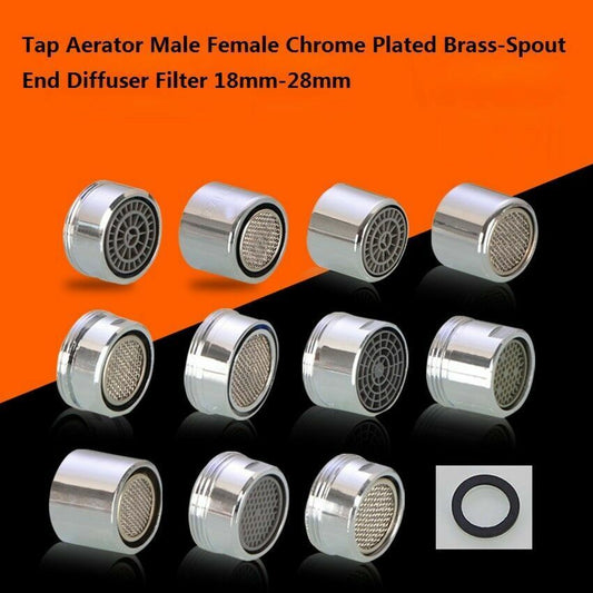 Tap Aerator Male Female Chrome Plated Brass-Spout End Diffuser Filter 18mm-28mm