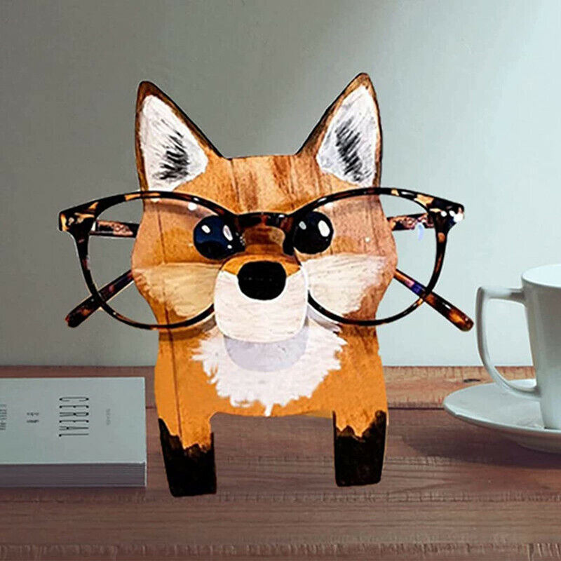 Glasses Stand Christmas Gift Cute Pet Wooden Ornament For Desktop Decor Gift