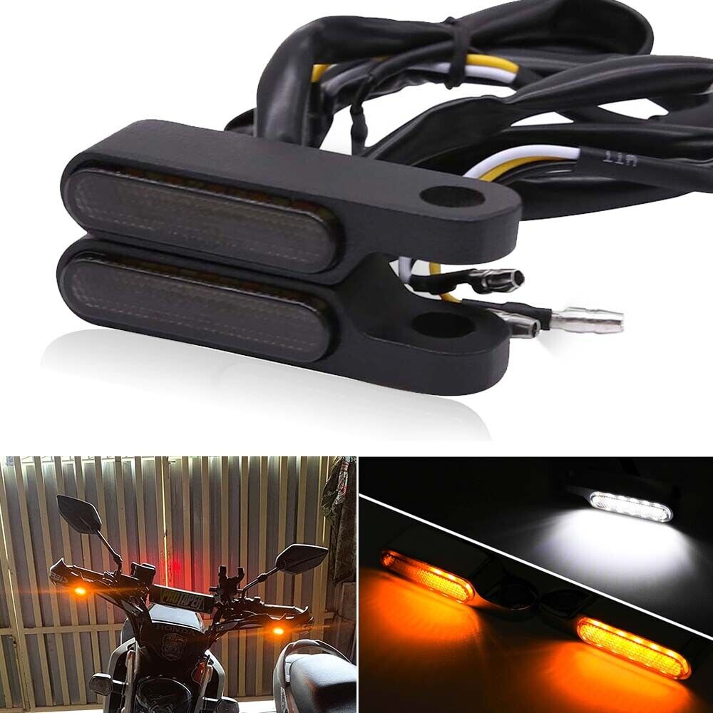 Mini Motorcycle LED Turn Signal Blinker Light Indicator Amber For Harley Softail