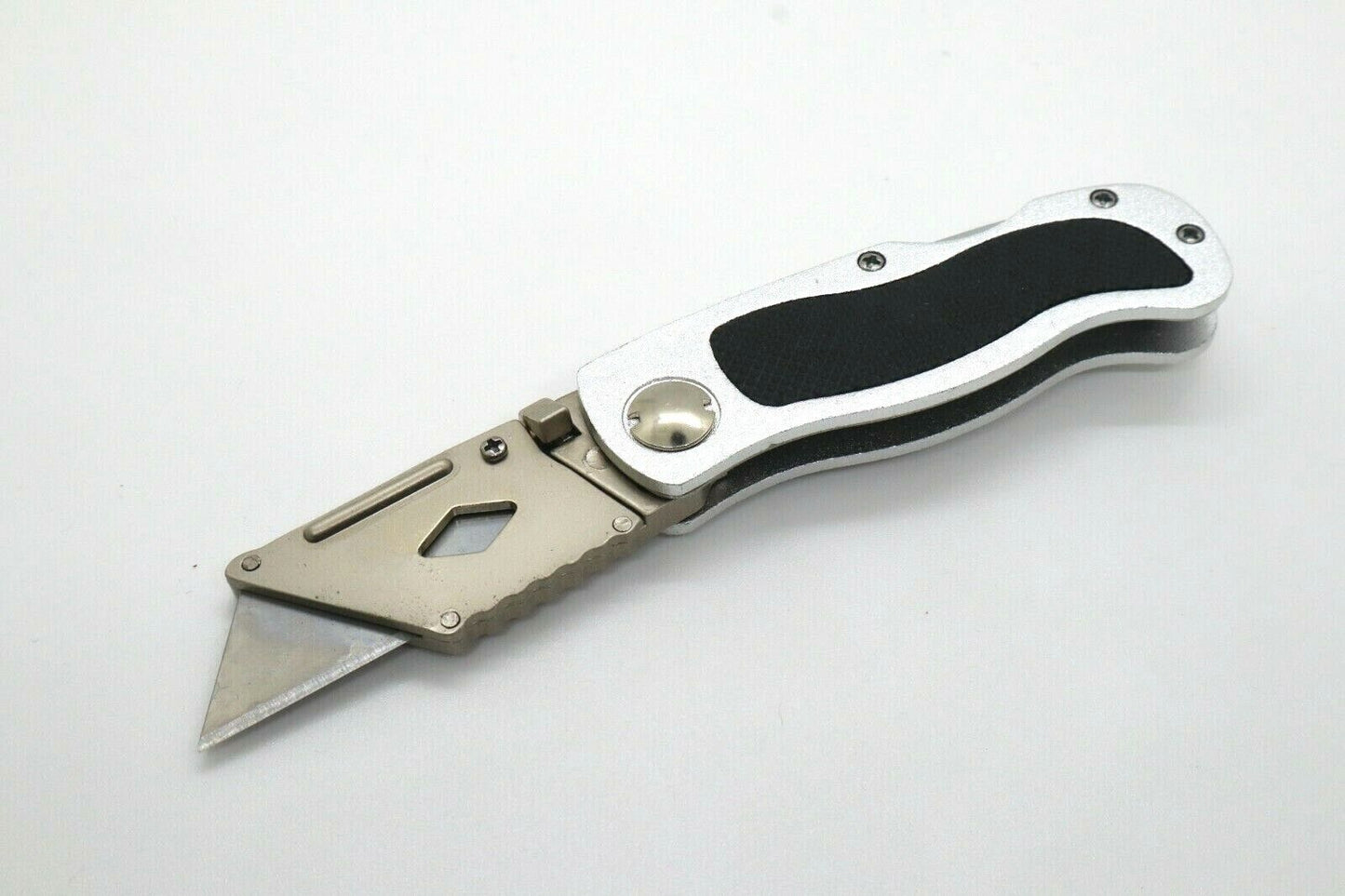 Folding Utility Knife Blades Box Cutter Pocket Knife Survival DIY Clip Light