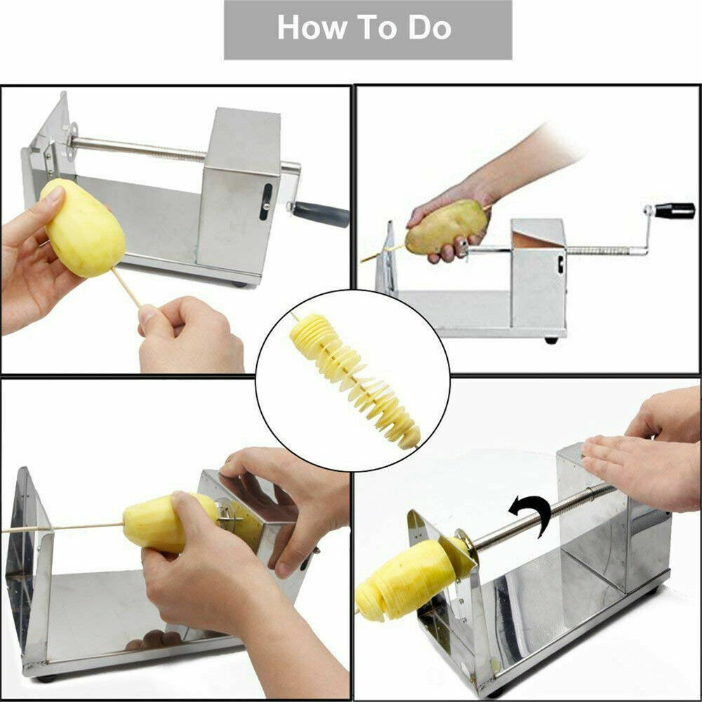 Potato Twister Tornado Slicer Cutter Vegetable Spiral Machine Stainless Steel