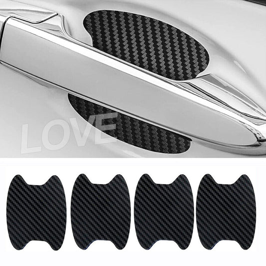 4× Carbon Fiber Door Handle Anti-Scratch Protector Film Stickers Car Accessories