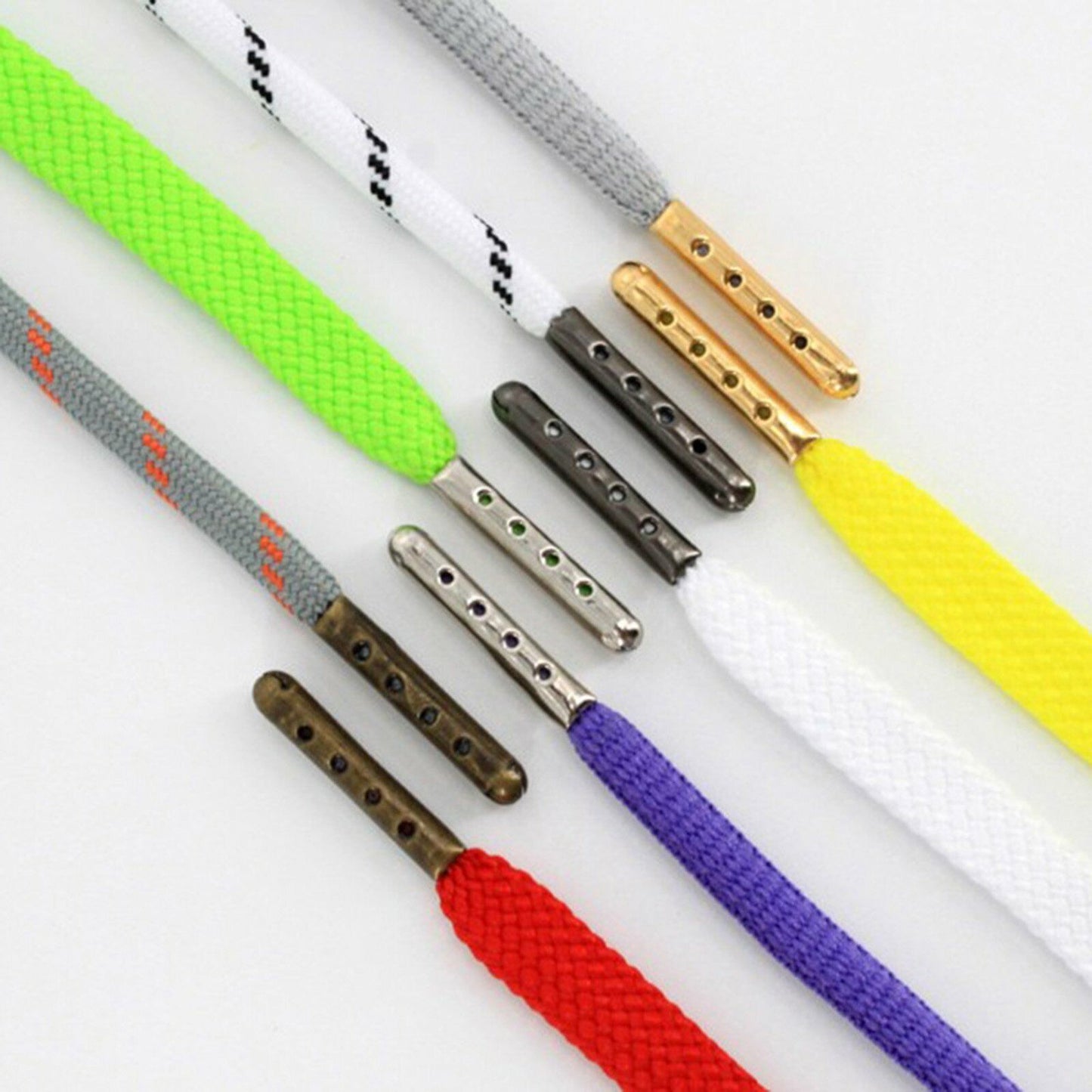 10Pcs Shoe Lace DIY Replacement Aglets Heads Ends Tips Shoelaces Repair Metal