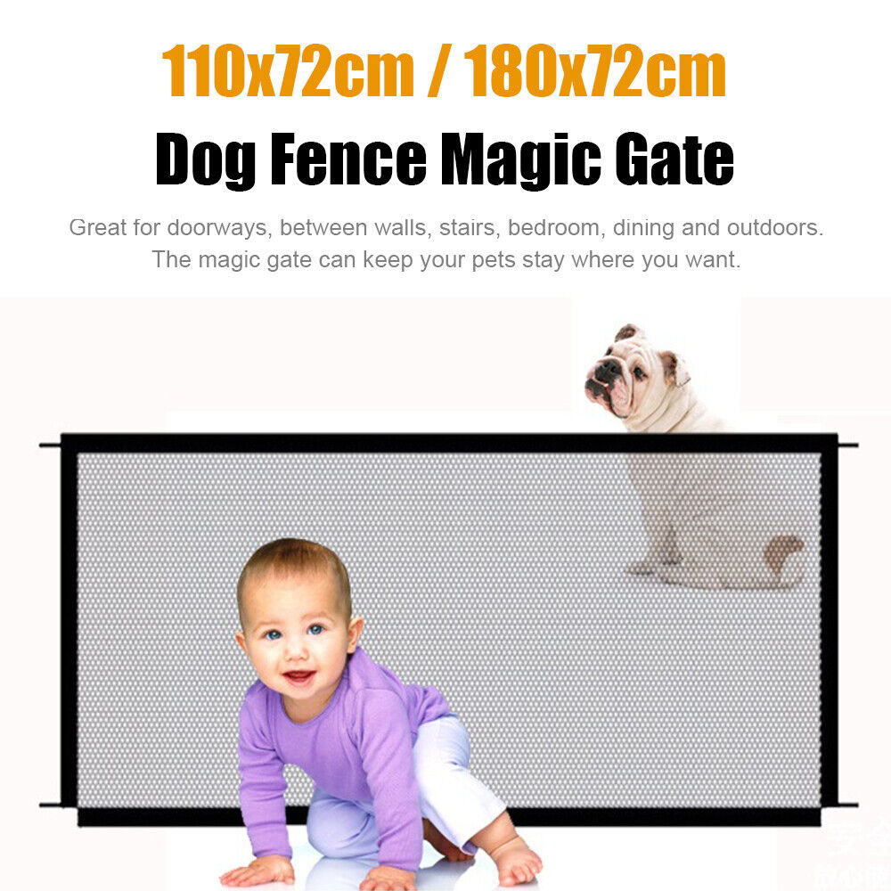 Mesh Dog Gate Folding Magic Pet Gate Children Safety Guard Pet Isolation