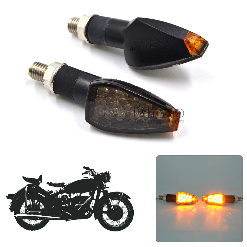 2X Motorcycle Indicators LED Turn Signal Flowing Water Light Universal Amber