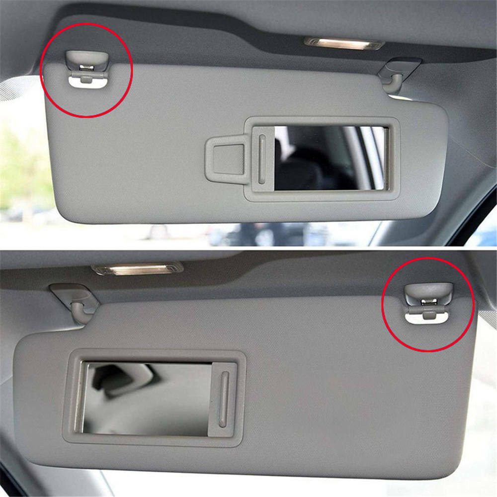 2x Sun Visor Clip Holder Hook Bracket For Audi A1 A3 A4 Q3 Q5 TT 8U0857562A Gray