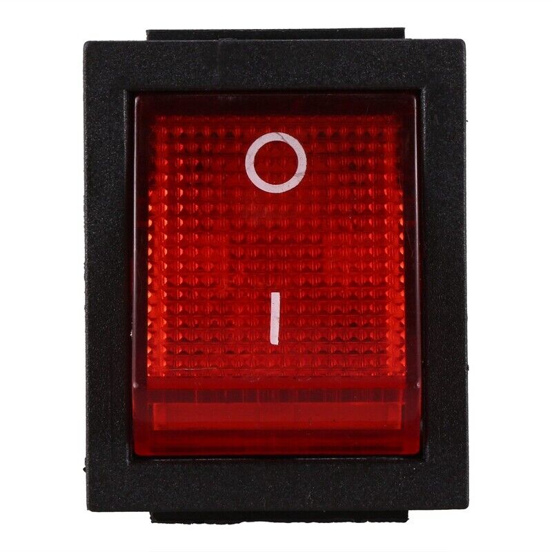 Red Light Illuminated 4 Pin DPST ON/OFF Snap in Rocker Switch 16A 20A 250V