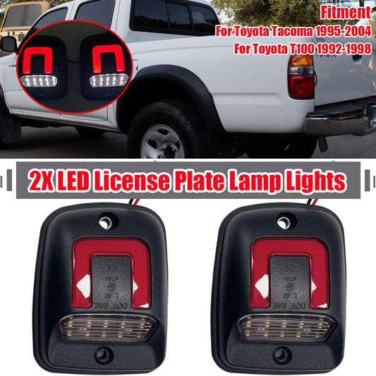 2x For Toyota Tacoma 95-04 White+ Red LED Rear Bumper License Plate Lamp Light