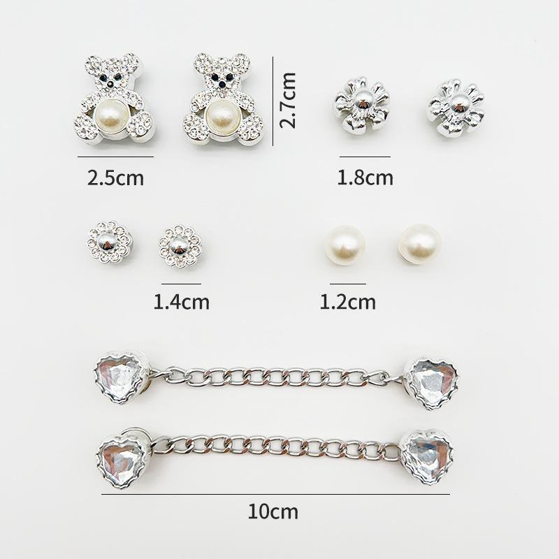 Rhinestone Faux Pearl Girl Shoes Charms Bling For Croc Shoe DIY Accessories