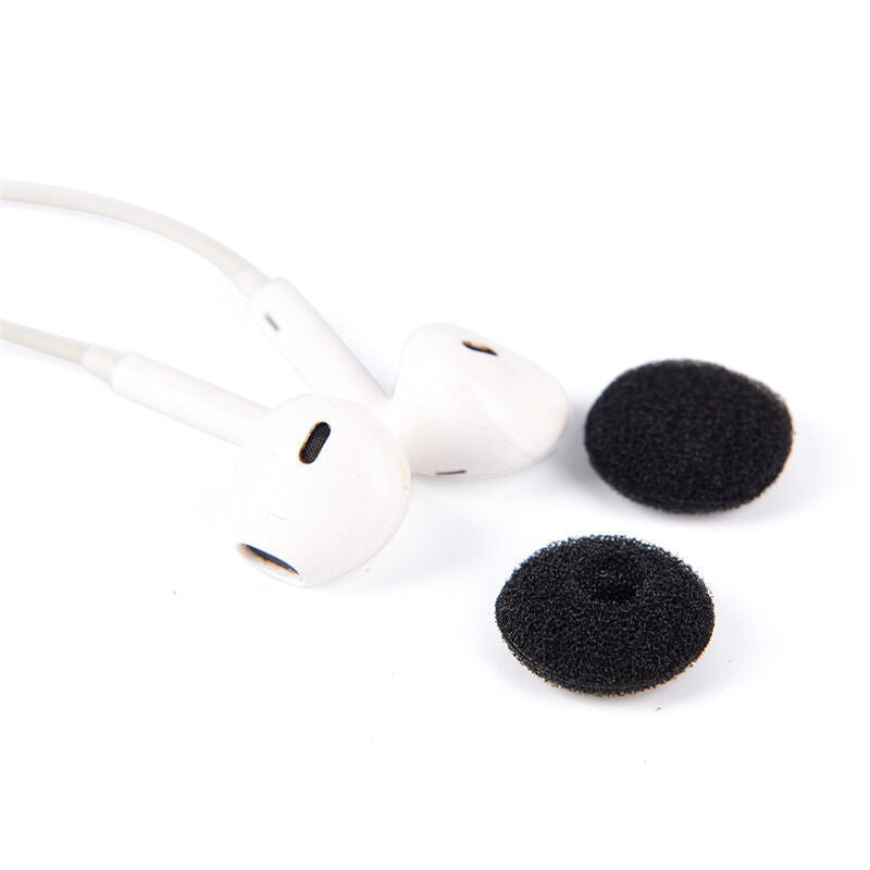 30PCS Black Soft Foam Sponge Ear Pad Earbud Cap For Headphone Earphone Cover&RM