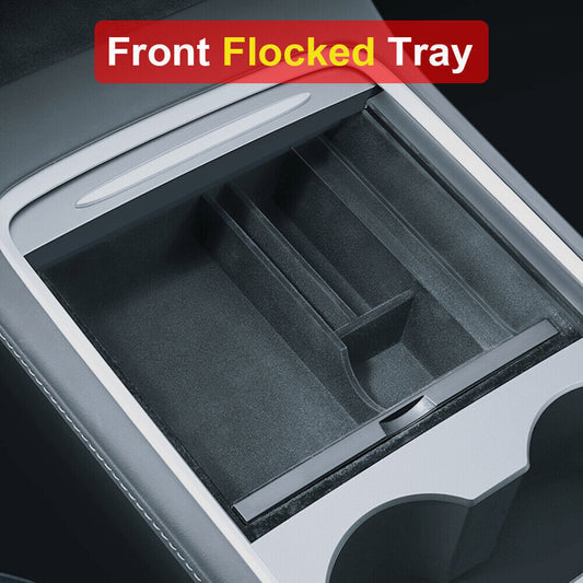 For Tesla Model 3  Centre Console Organiser Tray Armrest Storage Box Drawer